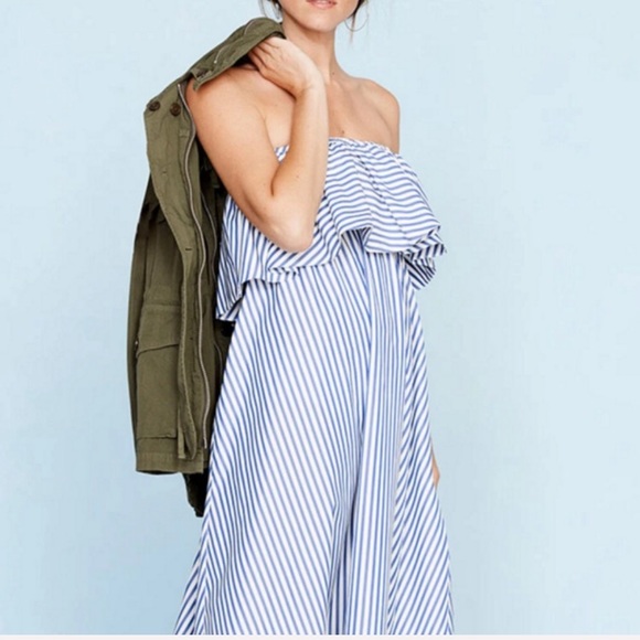 - NWT - M.D.S Stripes Ruffled Maxi Dress - Picture 3 of 8